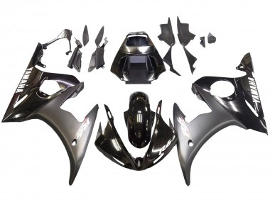 2006-2009 Yamaha YZF R6S Motorcycle Fairings - Glossy Black Matte Black White Decals UK Manufacturers