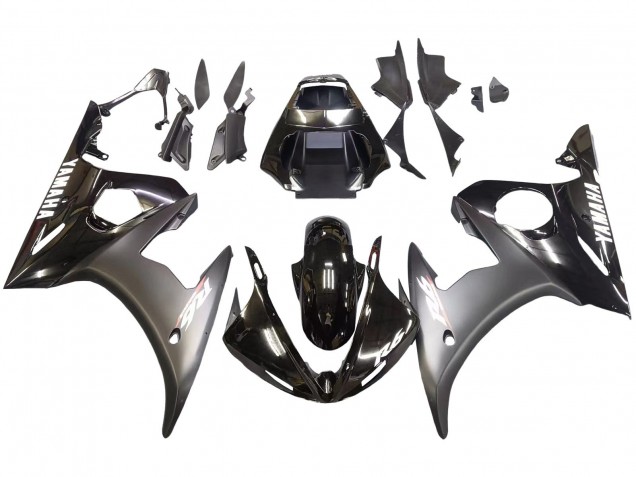 2006-2009 Yamaha YZF R6S Motorcycle Fairings - Glossy Black Matte Black White Decals UK Manufacturers