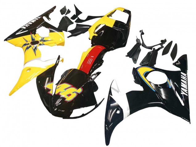 2006-2009 Yamaha YZF R6S Motorcycle Fairings - Yellow Red Glossy Black 46 UK Manufacturers