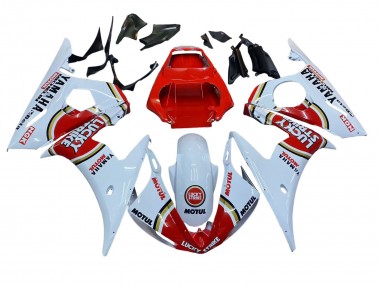 2006-2009 Yamaha YZF R6S Motorcycle Fairings - White Red Lucky Strike Motul UK Manufacturers