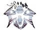 2006-2009 Yamaha YZF R6S Motorcycle Fairings - White with Dark Black Flame UK Manufacturers