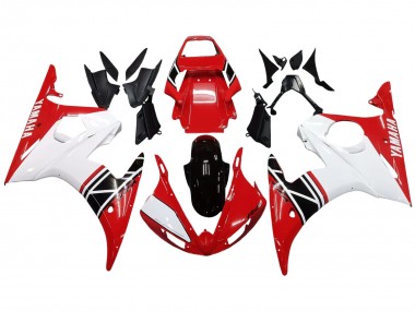 2003-2004 Yamaha YZF R6 Motorcycle Fairing - White Red Glossy Black UK Manufacturers