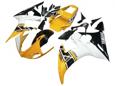 2006-2009 Yamaha YZF R6S Motorcycle Fairings - Yellow White Glossy Black UK Manufacturers