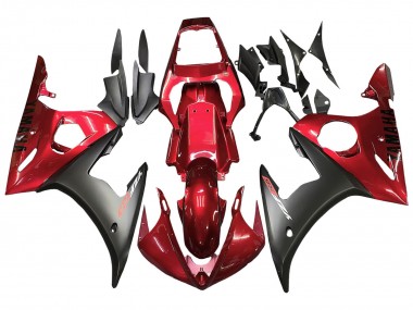2006-2009 Yamaha YZF R6S Motorcycle Fairing Kits - Red Matte Black UK Manufacturers