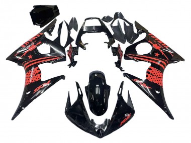 2006-2009 Yamaha YZF R6S Motorcycle Fairing - Glossy Black Red UK Manufacturers