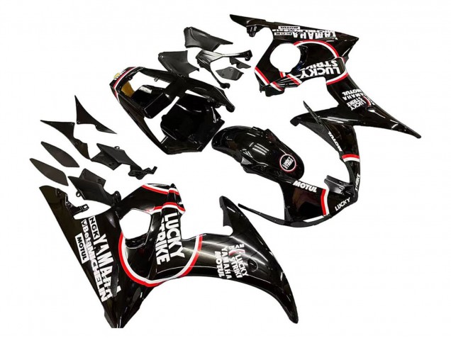 2006-2009 Yamaha YZF R6S Motorcycle Fairings - Glossy Black Red White Lucky Strike Motul UK Manufacturers