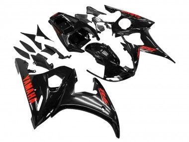 2006-2009 Yamaha YZF R6S Motorcycle Fairings - Glossy Black Red UK Manufacturers