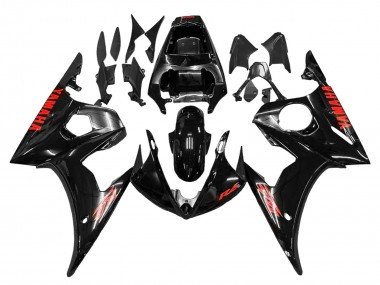 2006-2009 Yamaha YZF R6S Motorcycle Fairings - Glossy Black Red UK Manufacturers