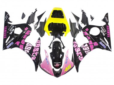 2006-2009 Yamaha YZF R6S Motorcycle Fairings - Yellow Pink Glossy Black Rossi Repsol 46 UK Manufacturers