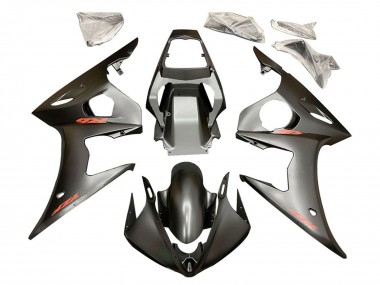 2006-2009 Yamaha YZF R6S Motorcycle Fairings - Matte Black Red Decals UK Manufacturers