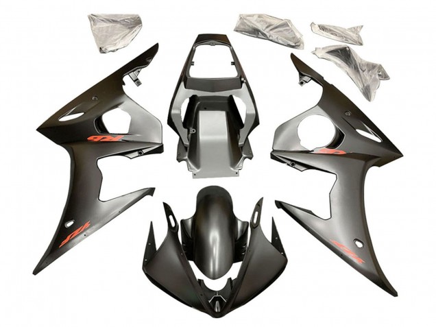 2006-2009 Yamaha YZF R6S Motorcycle Fairings - Matte Black Red Decals UK Manufacturers