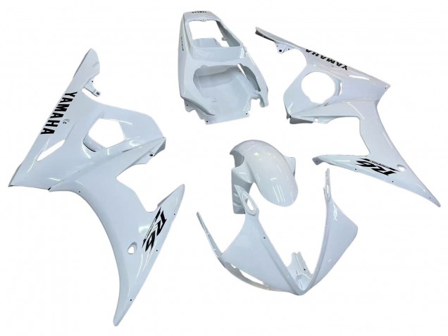 2006-2009 Yamaha YZF R6S Motorcycle Fairings - White Black Decals UK Manufacturers