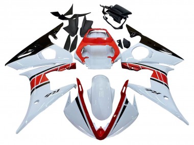2006-2009 Yamaha YZF R6S Motorcycle Fairings - White Red Glossy Black UK Manufacturers