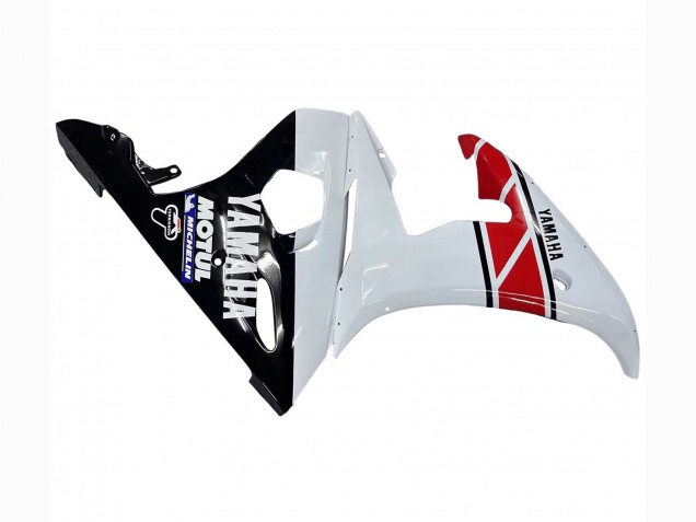 2003-2004 Yamaha YZF R6 Motorcycle Fairings - White Red Glossy Black Motul UK Manufacturers