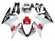 2006-2009 Yamaha YZF R6S Motorcycle Fairings - White Red Glossy Black Motul UK Manufacturers