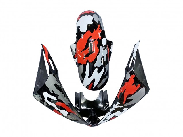 2006-2009 Yamaha YZF R6S Motorcycle Fairings - Black Red Grey Camouflage UK Manufacturers