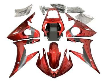 2006-2009 Yamaha YZF R6S Motorcycle Fairings - Red Matte Black UK Manufacturers