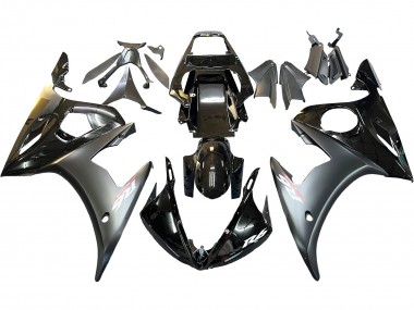2003-2004 Yamaha YZF R6 Motorcycle Fairings - Glossy Black Matte Black Gold Chameleon UK Manufacturers