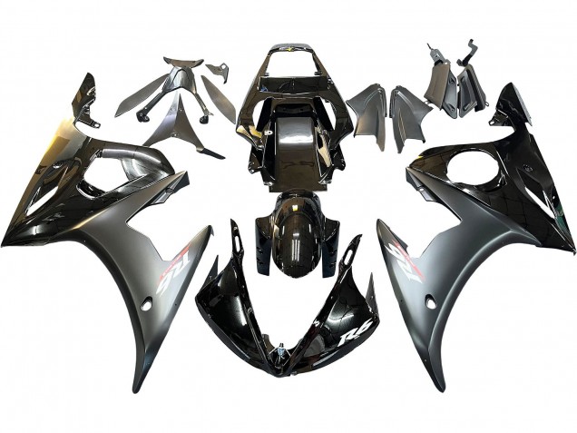 2006-2009 Yamaha YZF R6S Motorcycle Fairings - Glossy Black Matte Black Gold Chameleon UK Manufacturers