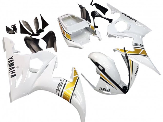 2003-2004 Yamaha YZF R6 Motorcycle Fairings - White Gold UK Manufacturers