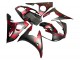 2005 Yamaha YZF 600 R6 Motorcycle Fairings - Matte Black Red Geometric UK Manufacturers