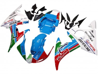 2005 Yamaha YZF 600 R6 Motorcycle Fairings - Light Blue White Green Red Kastinee Dunlop Motul UK Manufacturers