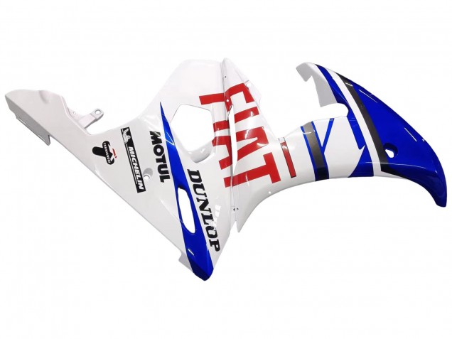 2005 Yamaha YZF 600 R6 Motorcycle Fairings - White Blue Dunlop Fiat Motul UK Manufacturers