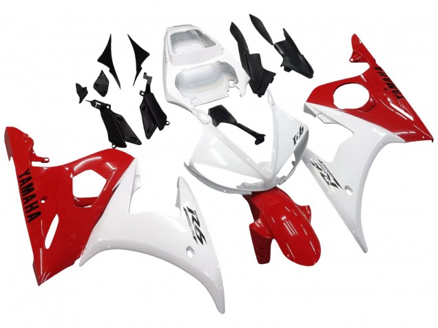 2005 Yamaha YZF 600 R6 Motorcycle Fairings - White Red UK Manufacturers