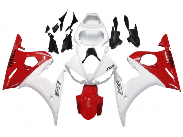 2005 Yamaha YZF 600 R6 Motorcycle Fairings - White Red UK Manufacturers