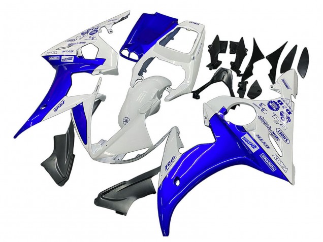 2005 Yamaha YZF 600 R6 Motorcycle Fairings - White Blue Yamalube UK Manufacturers