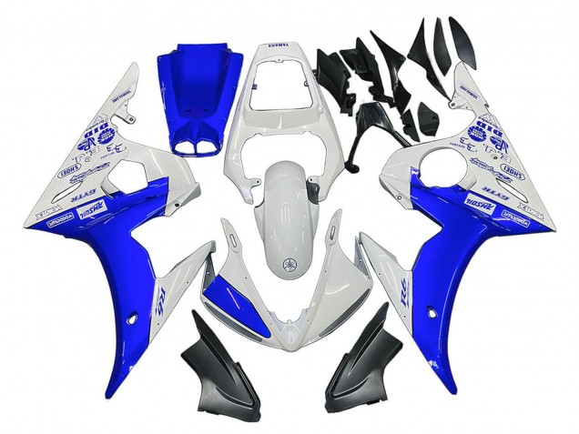 2005 Yamaha YZF 600 R6 Motorcycle Fairings - White Blue Yamalube UK Manufacturers