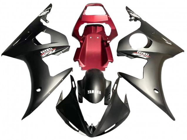 2005 Yamaha YZF 600 R6 Motorcycle Fairing - Matte Black Red UK Manufacturers