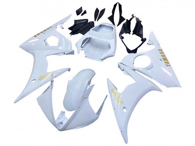 2005 Yamaha YZF 600 R6 Motorcycle Fairings - White Gold UK Manufacturers