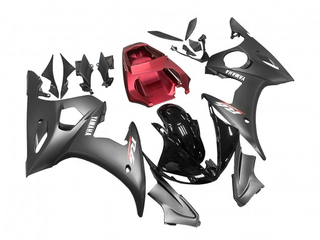 2005 Yamaha YZF 600 R6 Motorcycle Fairings - Matte Black Glossy Black Grey Red UK Manufacturers