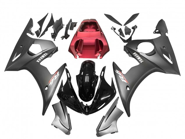 2005 Yamaha YZF 600 R6 Motorcycle Fairings - Matte Black Glossy Black Grey Red UK Manufacturers
