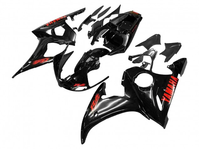 2005 Yamaha YZF 600 R6 Motorcycle Fairings - Black Red UK Manufacturers