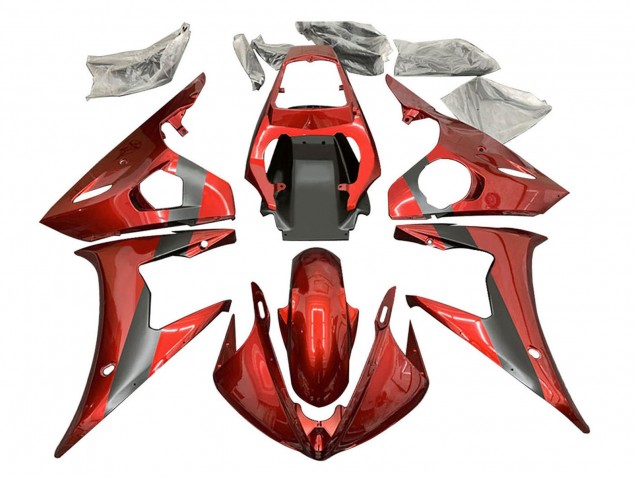 2005 Yamaha YZF 600 R6 Motorcycle Fairings - Red Matte Black UK Manufacturers