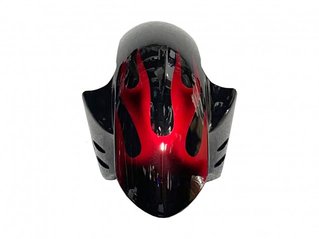 2005 Yamaha YZF 600 R6 Motorcycle Fairings - Black with Red Flame UK Manufacturers
