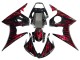 2005 Yamaha YZF 600 R6 Motorcycle Fairings - Black with Red Flame UK Manufacturers