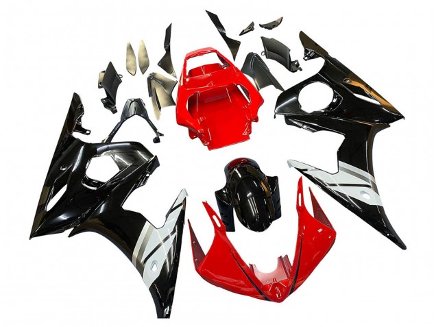 2005 Yamaha YZF 600 R6 Motorcycle Fairings - Red White Glossy Black UK Manufacturers