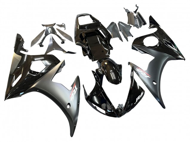 2005 Yamaha YZF 600 R6 Motorcycle Fairings - Glossy Black Matte Black Gold UK Manufacturers