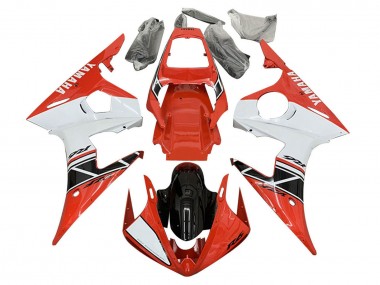 2005 Yamaha YZF 600 R6 Motorcycle Fairings - White Red Glossy Black UK Manufacturers