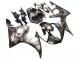2005 Yamaha YZF 600 R6 Motorcycle Fairings - Matte Black Grey Geometric UK Manufacturers