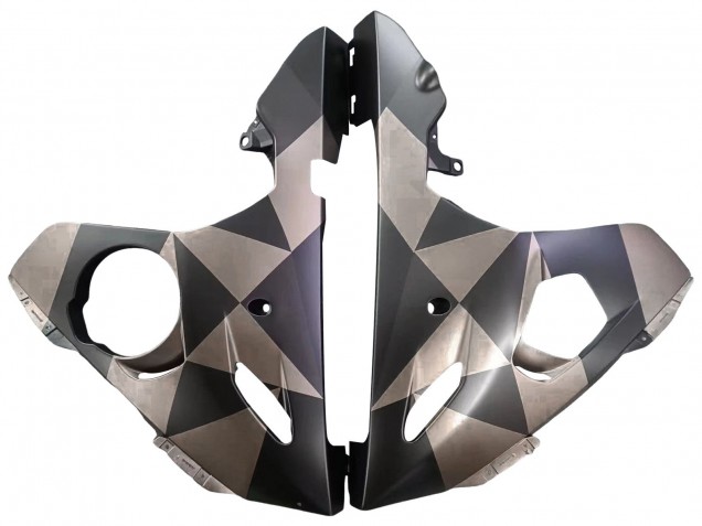 2005 Yamaha YZF 600 R6 Motorcycle Fairings - Matte Black Grey Geometric UK Manufacturers