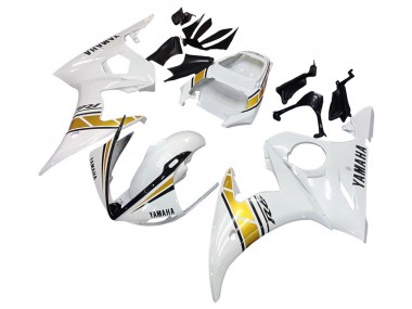 2005 Yamaha YZF 600 R6 Motorcycle Fairings - White Gold Black UK Manufacturers