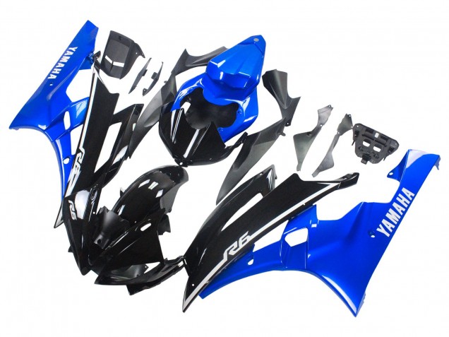 2006-2007 Yamaha YZF 600 R6 Motorcycle Fairings - Blue Glossy Black UK Manufacturers