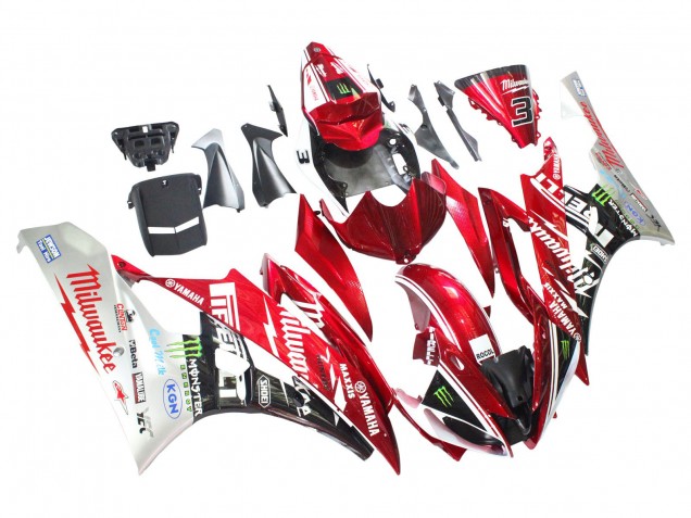 2006-2007 Yamaha YZF 600 R6 Motorcycle Fairings - White Red Black Green Monster Milwaukee UK Manufacturers