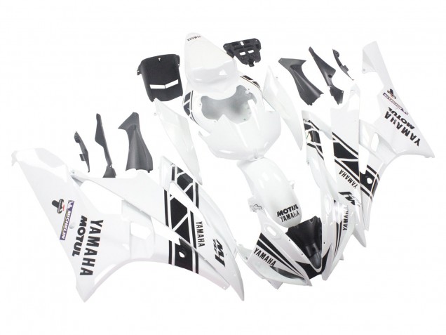 2006-2007 Yamaha YZF 600 R6 Motorcycle Fairings - White Glossy Black Motul Michelin UK Manufacturers