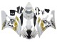 2006-2007 Yamaha YZF 600 R6 Motorcycle Fairings - White Gold Black Fiat UK Manufacturers