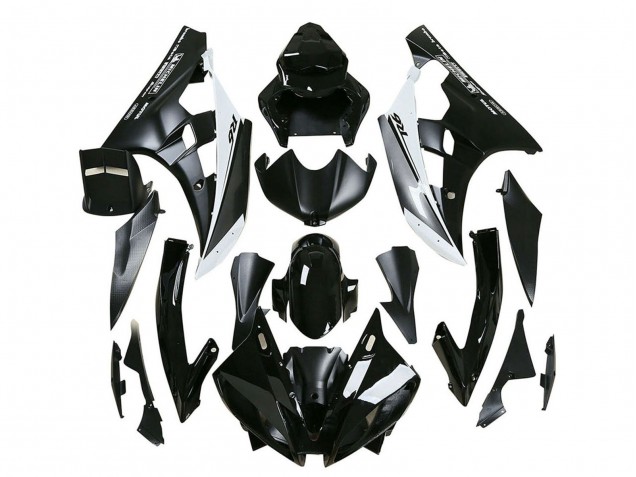 2006-2007 Yamaha YZF 600 R6 Motorcycle Fairings - Glossy Black Matte Black White Motul Michelin UK Manufacturers